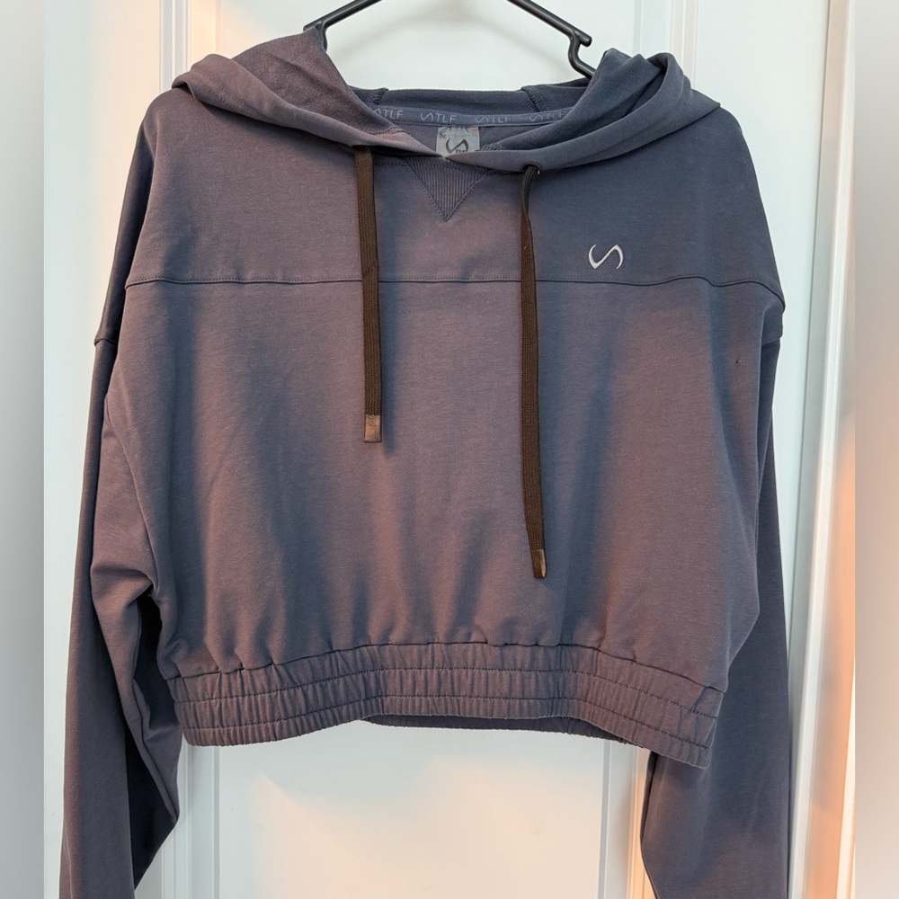 TLF Slate Blue Cropped Hoodie